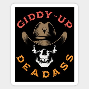 Badass or Deadass Cowboy Skull Sticker